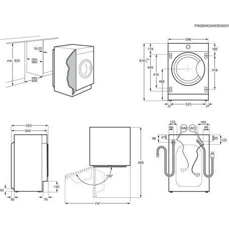 AEG L8FBE48SCI Beépíthető mosógép, gőzfunkció, ÖKOInverter motor