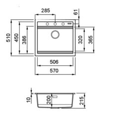 ELLECI - Mosogatótálca Best 105 Workstation G59 Antracit
