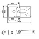ELLECI - Mosogatótálca Ego 475 G52 Bianco Pietra - Kifutó termék!
