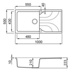 ELLECI - Gránit mosogatótálca Ego 480 G51