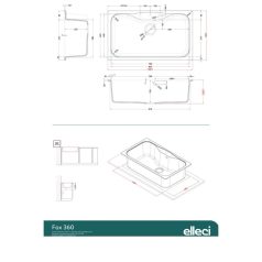   ELLECI - Mosogatótálca Fox 360 G52 Bianco Pietra - Kifutó termék!
