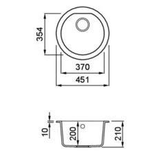   ELLECI - Mosogatótálca Fox ROUND G55 grigio Pietra - Kifutó termék!