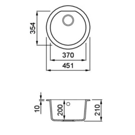 ELLECI - Mosogatótálca Fox ROUND G55 grigio Pietra - Kifutó termék!