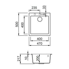 ELLECI - Mosogatótálca Quadra 102 G39 Bianco soft