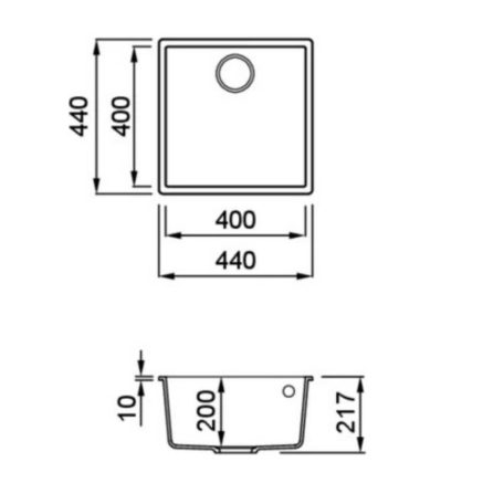 ELLECI - Mosogatótálca Quadra 102 UM G59 Antracite munkalap alá szerelhető