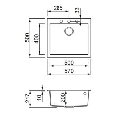 ELLECI - Mosogatótálca Quadra 105 G39 Bianco soft