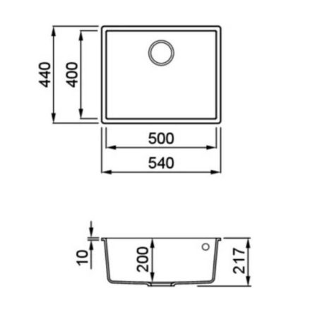 ELLECI - Gránit mosogatótálca Quadra 105 UM G59 munkalap alá szerelhető
