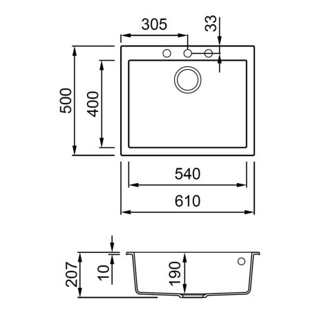 ELLECI - Mosogatótálca Quadra 110 G39 Bianco soft