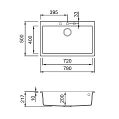 ELLECI - Mosogatótálca Quadra 130 G39 Bianco soft