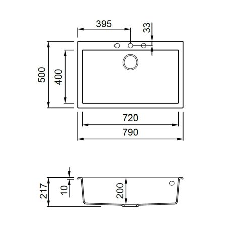 ELLECI - Mosogatótálca Quadra 130 G39 Bianco soft