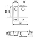 ELLECI - Mosogatótálca Quadra 150 G43 Tortora - Kifutó termék!