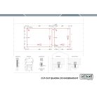 ELLECI - Mosogatótálca Quadra 210 G48 Cemento munkalap alá szerelhető - Kifutó termék!