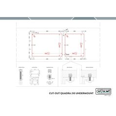   ELLECI - Mosogatótálca Quadra 210 G48 Cemento munkalap alá szerelhető - Kifutó termék!
