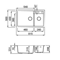   ELLECI - Mosogatótálca Quadra 440 G51 Avena - Kifutó termék!