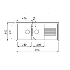   ELLECI - Mosogatótálca Tekno 500 G68 Bianco - Kifutó termék!