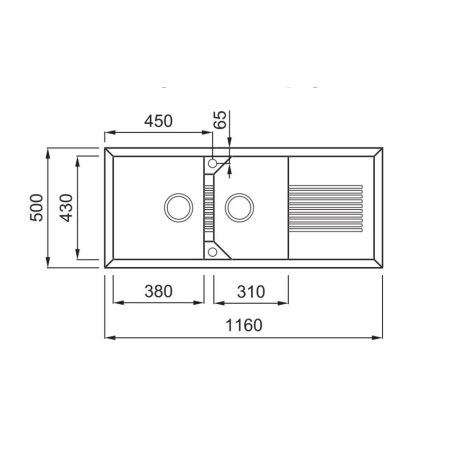 ELLECI - Mosogatótálca Tekno 500 G68 Bianco - Kifutó termék!