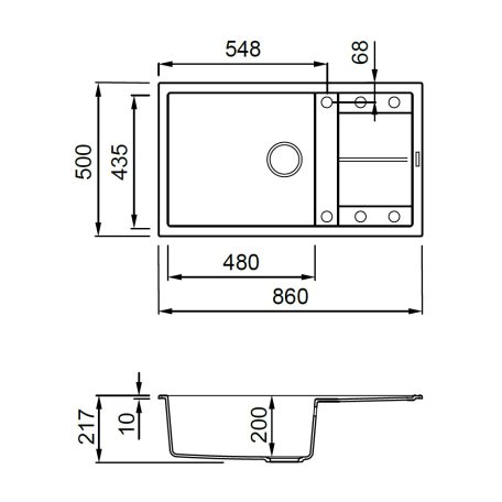 ELLECI - Gránit mosogatótálca Unico 410 G62