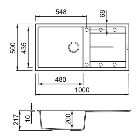 ELLECI - Gránit mosogatótálca Unico 480 G39