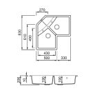 ELLECI - Mosogatótálca Unico CORNER sarok G78 Espresso