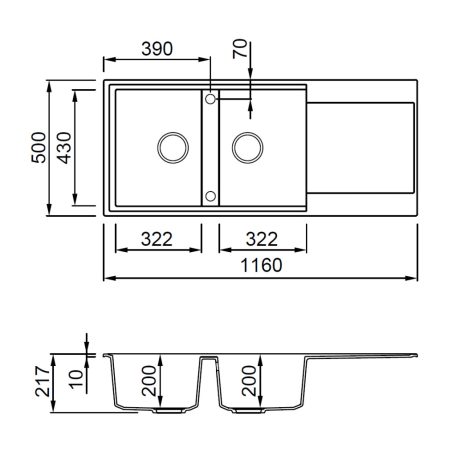 ELLECI - Mosogatótálca Easy 500 G39 Bianco soft