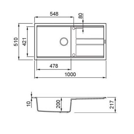 ELLECI - Mosogatótálca Best 480 K97 Light Grey - Kifutó termék!