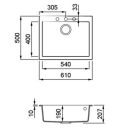 ELLECI - Mosogatótálca Quadra 110 K93 Dove Grey - Kifutó termék!
