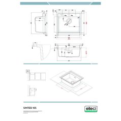   ELLECI - Mosogatótálca Sintesi 105 K82 Sage inox tartozékokkal