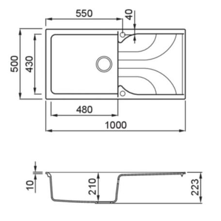 ELLECI - Mosogatótálca Ego 480 M73 Titanium - Kifutó termék!