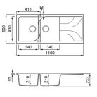 ELLECI - Mosogatótálca Ego 500 M73 Titanium - Kifutó termék!