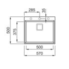ELLECI - Mosogatótálca Karisma 105 M73 Titanium - Kifutó termék!