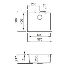 ELLECI - Mosogatótálca Quadra 105 M79 Aluminium