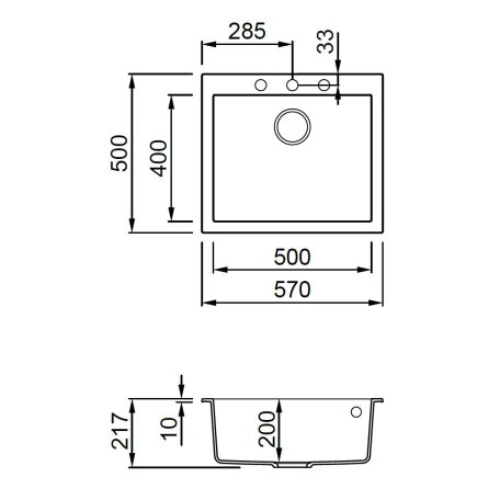 ELLECI - Mosogatótálca Quadra 105 M79 Aluminium