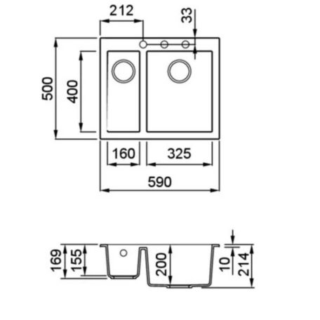 ELLECI - Mosogatótálca Quadra 150 M73 Titanium - Kifutó termék!