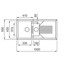   ELLECI - Mosogatótálca Tekno 475 M79 Aluminium - Kifutó termék!