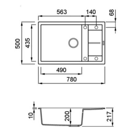 ELLECI - Mosogatótálca Unico 310 M79 Aluminium