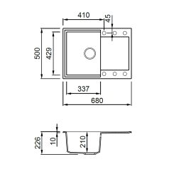 ELLECI - Gránit mosogatótálca Easy 135 M79
