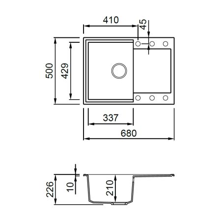 ELLECI - Gránit mosogatótálca Easy 135 M79