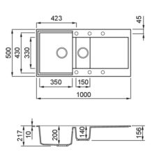  ELLECI - Mosogatótálca Easy 475 M73 Titanium - Kifutó termék!