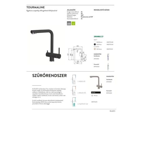ELLECI - Csaptelep Tourmaline Pure G68