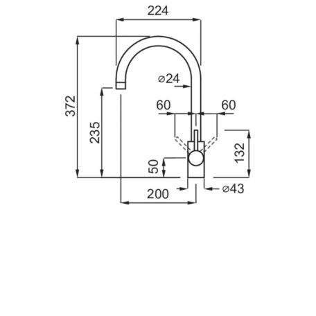ELLECI - Csaptelep Cloud M70 nero metal - Kifutó termék!