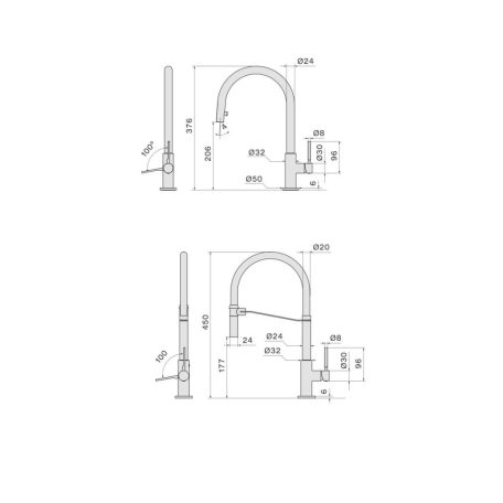 FALMEC - Csaptelep Trevi Round Szálcsiszolt halvány arany - Kiállított bemutató termék!