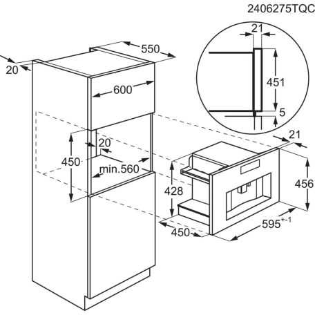 AEG NKC9N8B beépíthető kávéfőző
