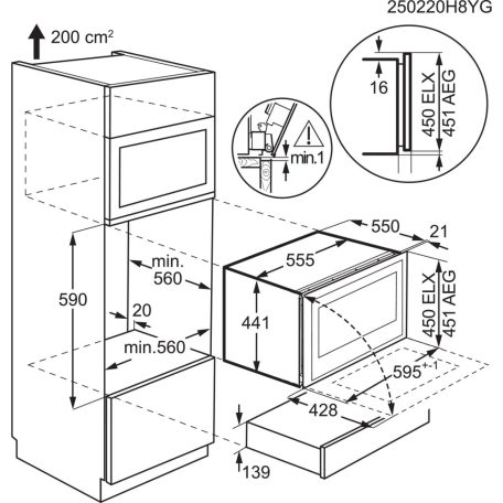 AEG NKW8P21KAB beépíthető kompakt borhűtő, 15 palack, 44 cm