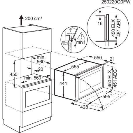 AEG NKW8P21KAB beépíthető kompakt borhűtő, 15 palack, 44 cm