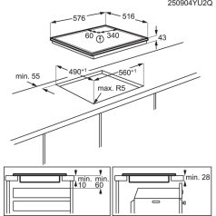AEG ORN64A02XB beépíthető kerámia főzőlap, 60 cm