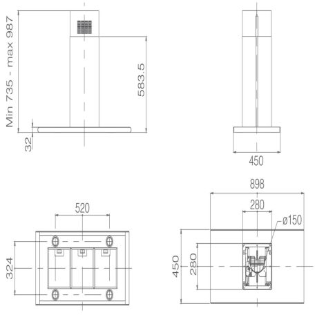 Elica - Páraelszívó GALAXY ISLAND BLIX/A