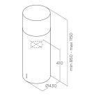 Elica - Páraelszívó TUBE PRO ISLAND BL MAT/A/43 + Mikro MW-5120B