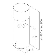   Elica - Páraelszívó TUBE PRO ISLAND BL MAT/A/43 + Mikro MW-5120B