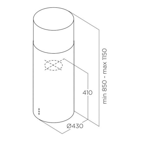 Elica - Páraelszívó TUBE PRO ISLAND BL MAT/A/43 + Mikro MW-5120B
