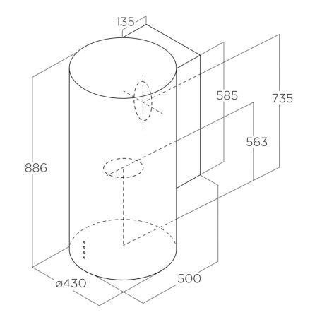 Elica - Páraelszívó TUBE PRO WH MAT/A/43 + Mikro MW-5120B